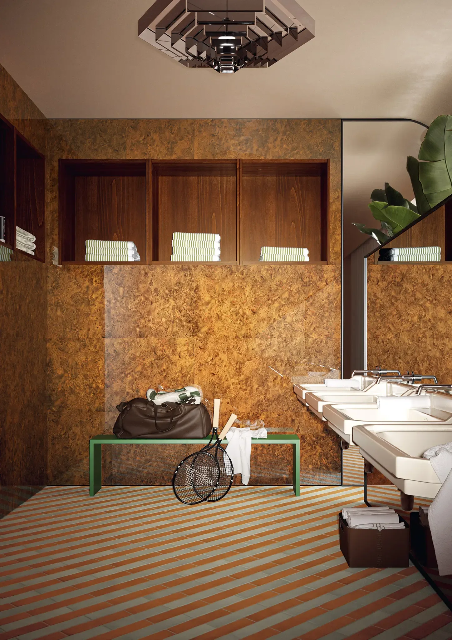 Rad Dark glossy porcelain tile with dramatic burlwood-inspired texture in deep walnut and espresso tones
