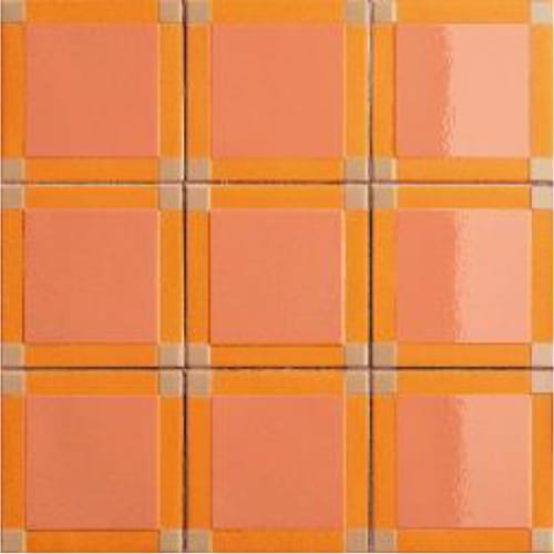 Peach porcelain wall tile square pattern layout tonal variation modern surface