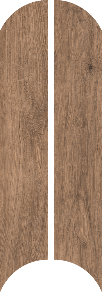   Arch  Cocoon  

 Cocoon, Brown, Matte, Woodgrain Effect, 8 x 48 in, Glazed Porcelain, Curved, Arch 
 