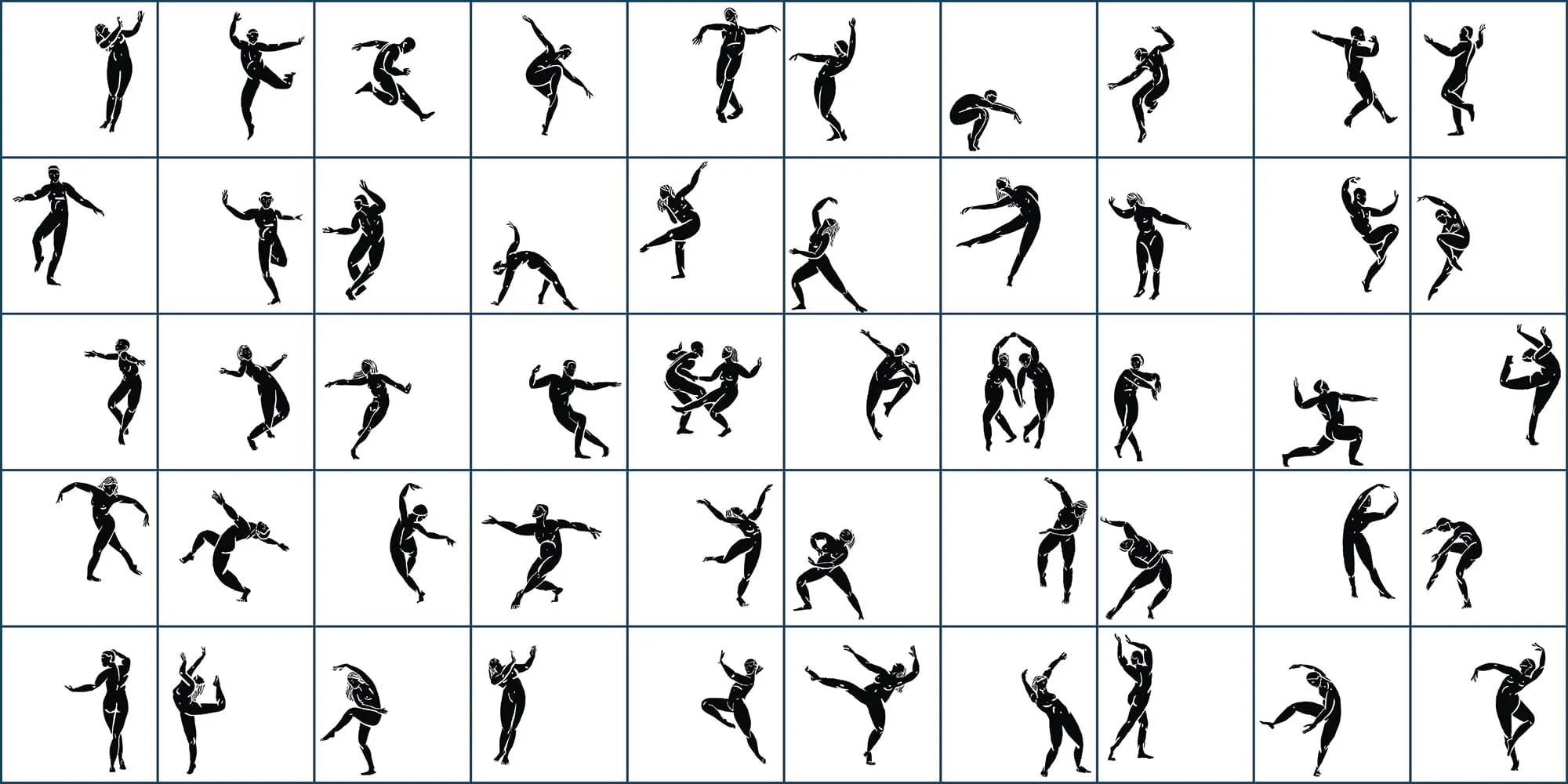 Dance decorative porcelain tile collection full minimalist figure pattern tile array