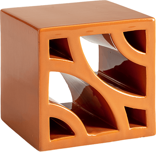   Urban Terracotta  Split Blend Deco  

 Split & Fornace, Blend, Deco, Orange, Glossy, Geometric, Terracotta, 5 x 5 x 2 in,  Handmade, Sicilian, 2026 
 