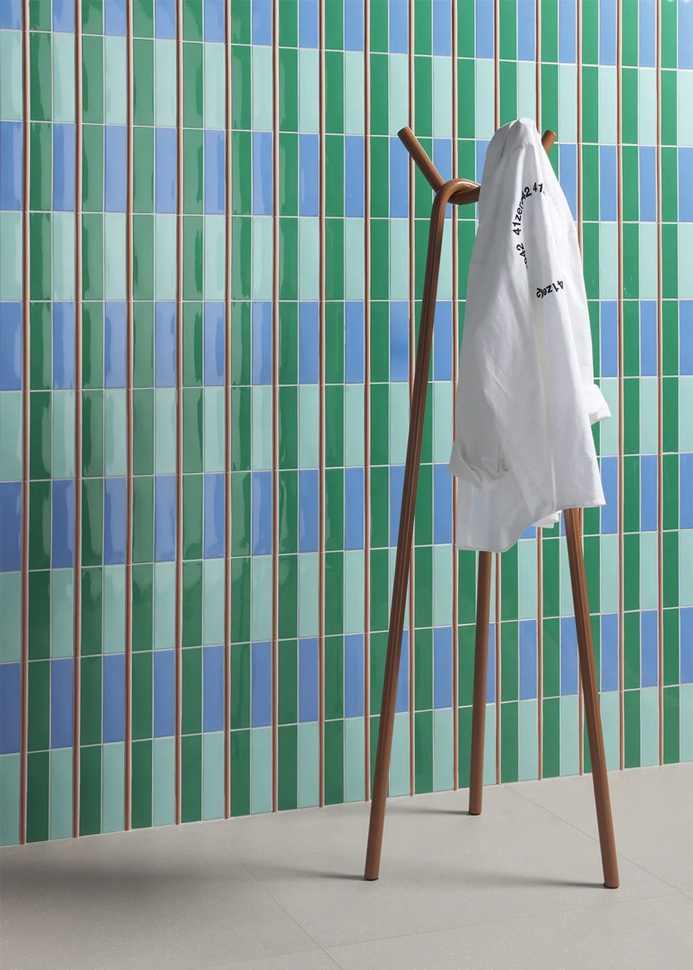 Kappa green mint and tuareg glossy porcelain wall tiles colorful striped composition