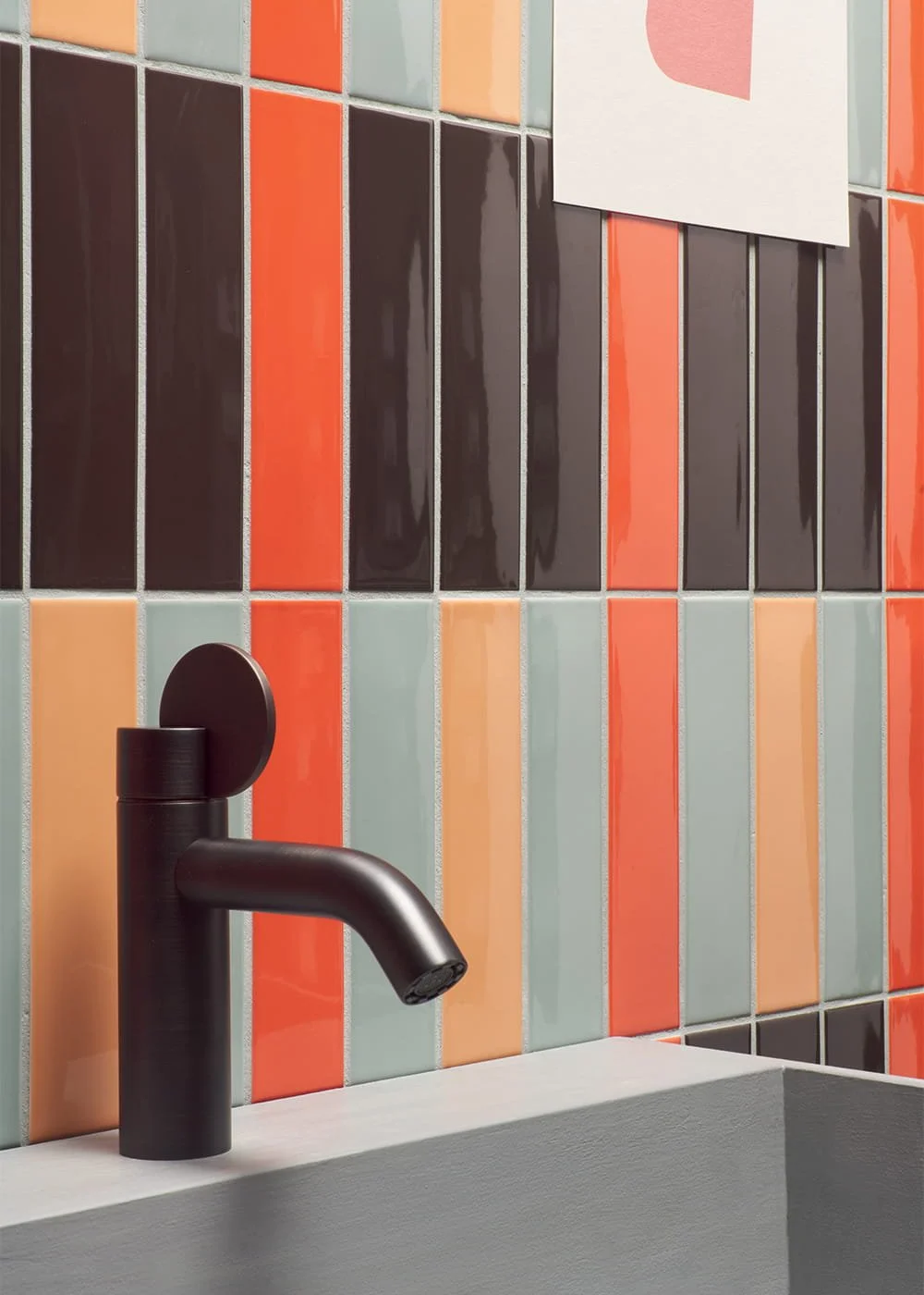 Kappa musk glossy porcelain wall tiles colorful geometric striped bathroom surface