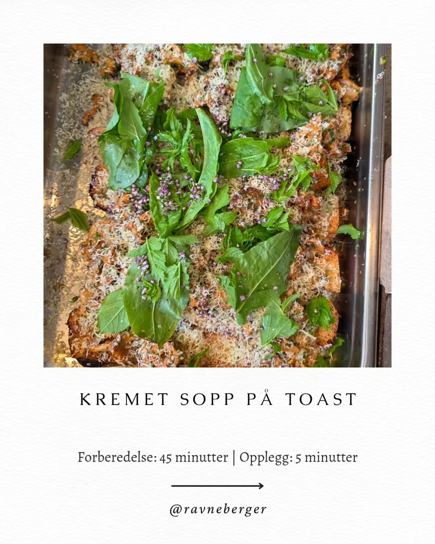 Det er SOPPSESONG 🥰🍄&zwj;🟫

Her er oppskrift p&aring; sopptoast, s&aring;nn jeg liker det n&aring; p&aring; tidlig h&oslash;st ☀️

Du kan bruke de aller fleste sopper, men jeg foretrekker kantareller, steinsopp, f&aring;resopp, fransk br&oslash;ds