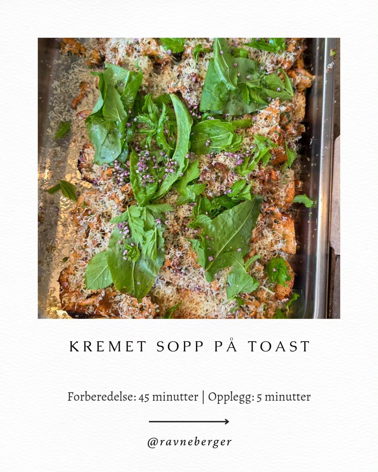 Det er SOPPSESONG 🥰🍄&zwj;🟫

Her er oppskrift p&aring; sopptoast, s&aring;nn jeg liker det n&aring; p&aring; tidlig h&oslash;st ☀️

Du kan bruke de aller fleste sopper, men jeg foretrekker kantareller, steinsopp, f&aring;resopp, fransk br&oslash;ds