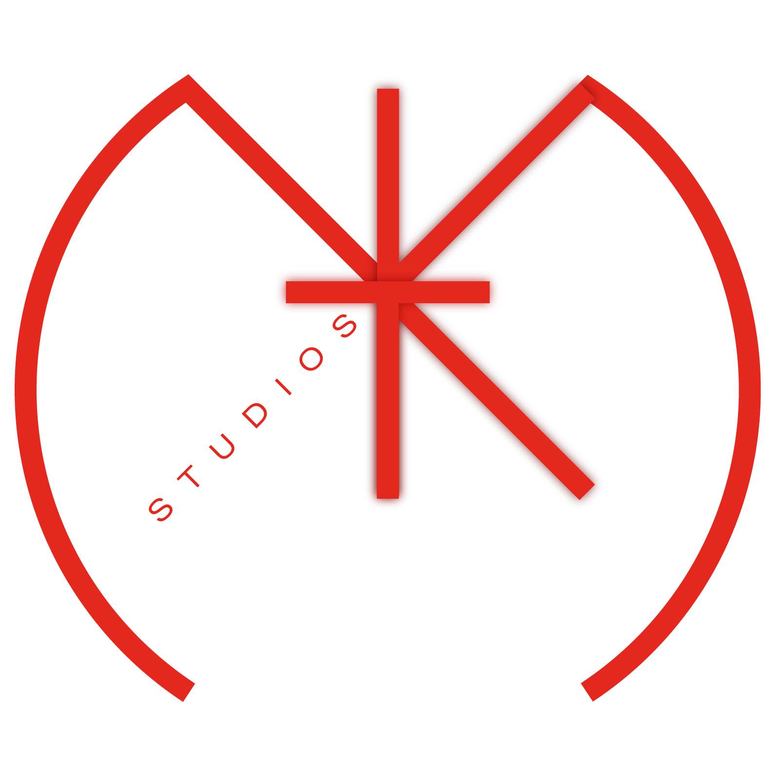 Red folder icon with a black shadow, overlaid by a red pie chart with a black outline and a red arrow pointing diagonally upward.