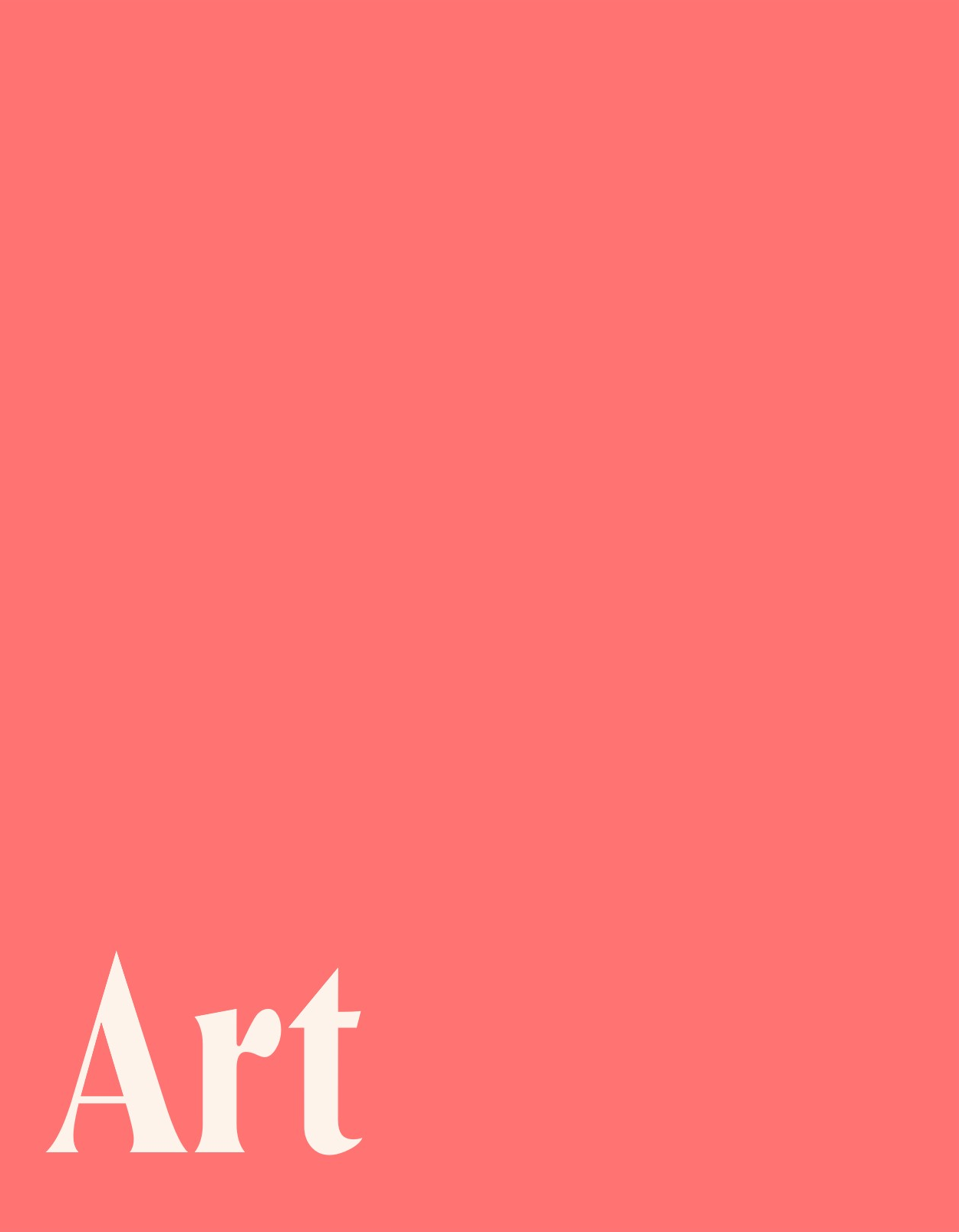 Pink-colored book cover with the word 'Art' in white text at the bottom left corner.