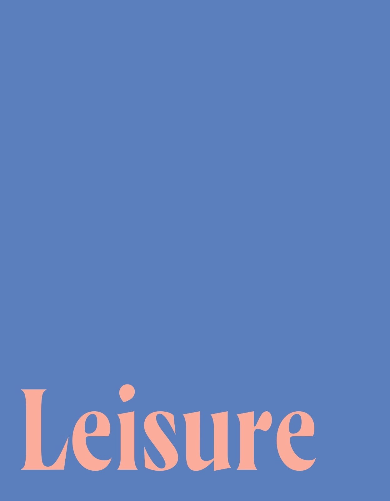 Blue background and pink text that reads 'Leisure' in the bottom left corner.
