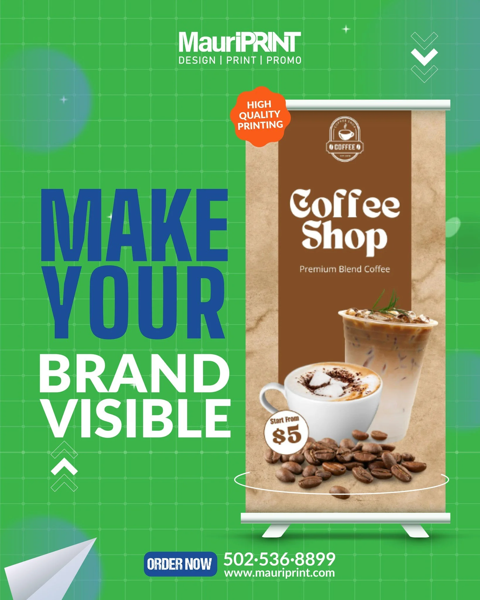 www.MauriPrint.com
Event setup has never been easier with retractable or collapsible Banner Stands!
Our three distinct Banner Stands are designed for use with our 10 mil Premium Vinyl Indoor Banners or our 13 oz Scrim Vinyl Outdoor Banners.
Popular U