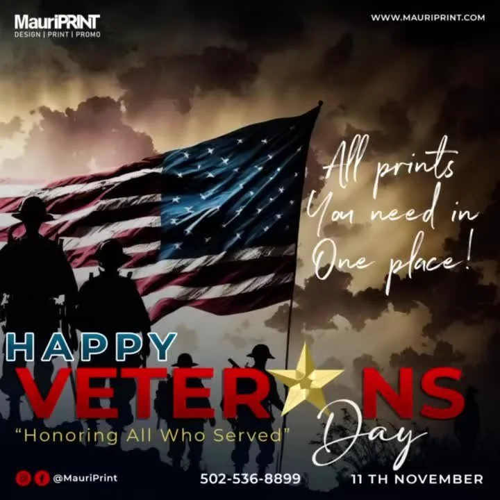 www.MauriPrint.com
Honoring Our Heroes 🇺🇸
This Veterans Day, we want to take a moment to honor the brave men and women who have served our country. Your sacrifices and courage inspire us every day. Thank you for your service and dedication to prot