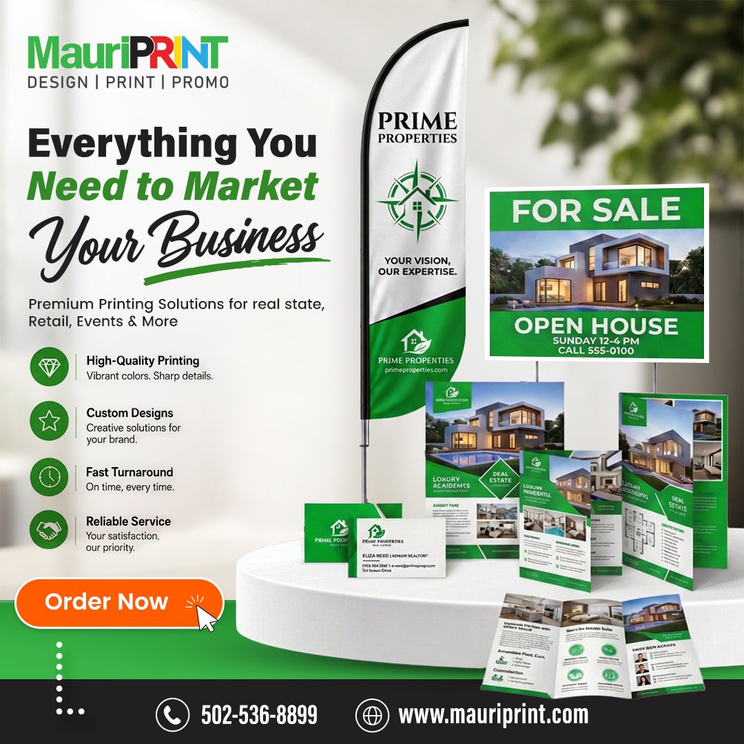 Attention Realtors &amp; Brokers! 🏡
First impressions matter. Make yours unforgettable with premium marketing materials from MauriPRINT!

Our Guarantee:
Fast Turnaround 🕒
Reliable Service 🤝
Sharp Details &amp; Vibrant Colors 💎

Stand out in a com