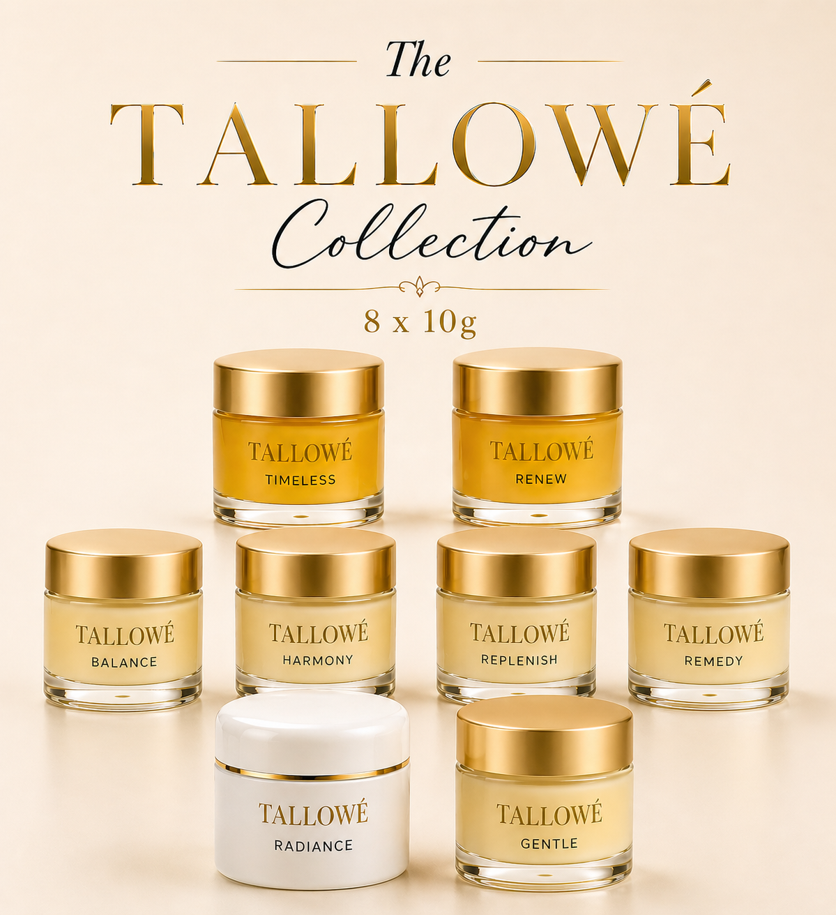 The TALLOWÉ® Collection: 8 x 10g Jars