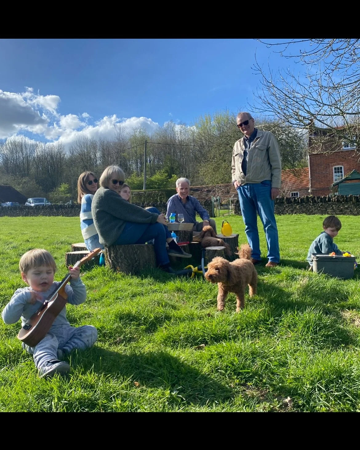 A photo dedication to my step father Louis as today would have been his birthday. 
Most of these pics are from last summer when we all sat around a fire and my boys had tractor rides with him. They made up songs and then Andy and Albert camped out in