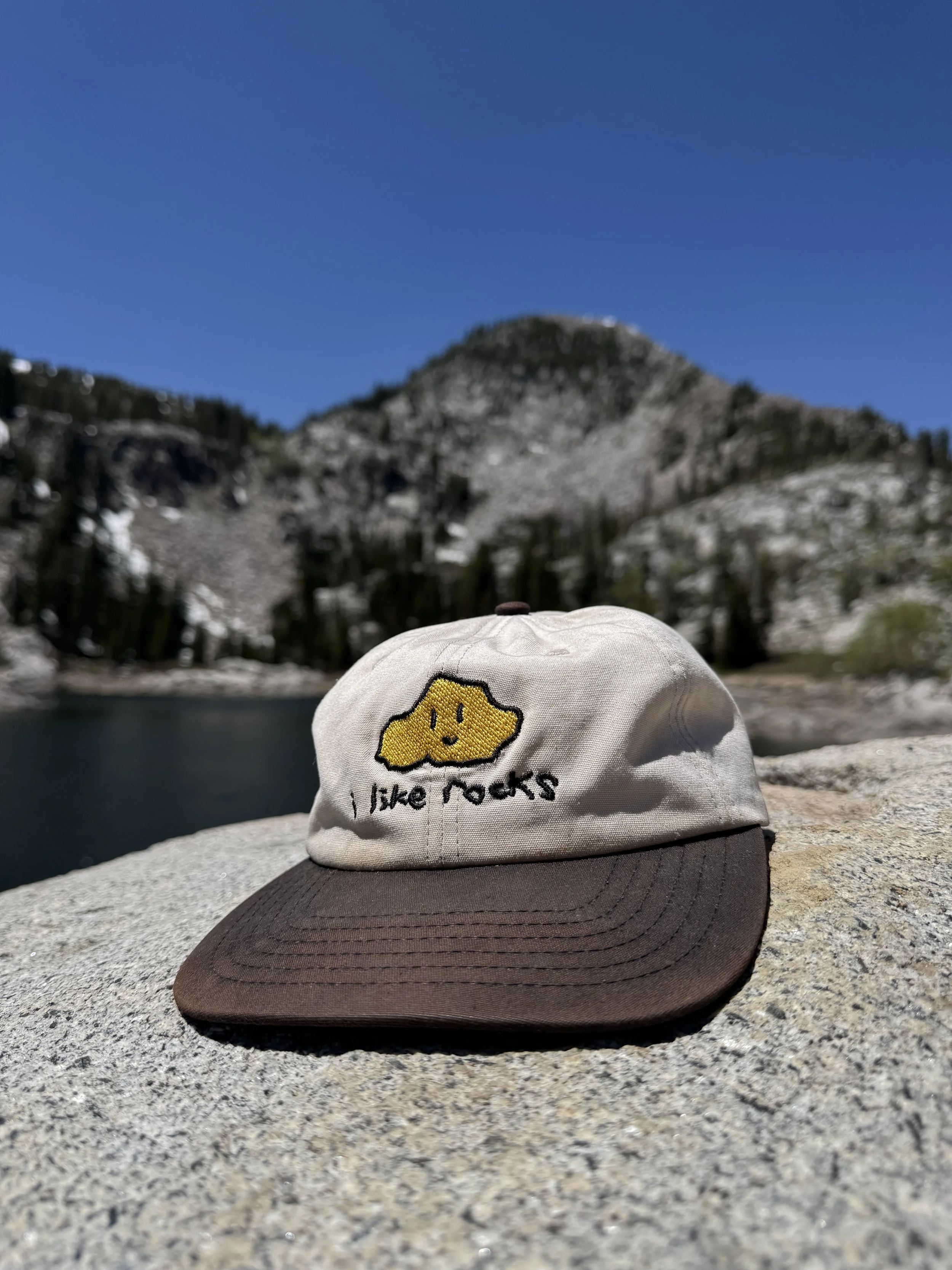 "I like rocks" hat at Lake Mary by Brighton Ski Resort in Brighton, UT.