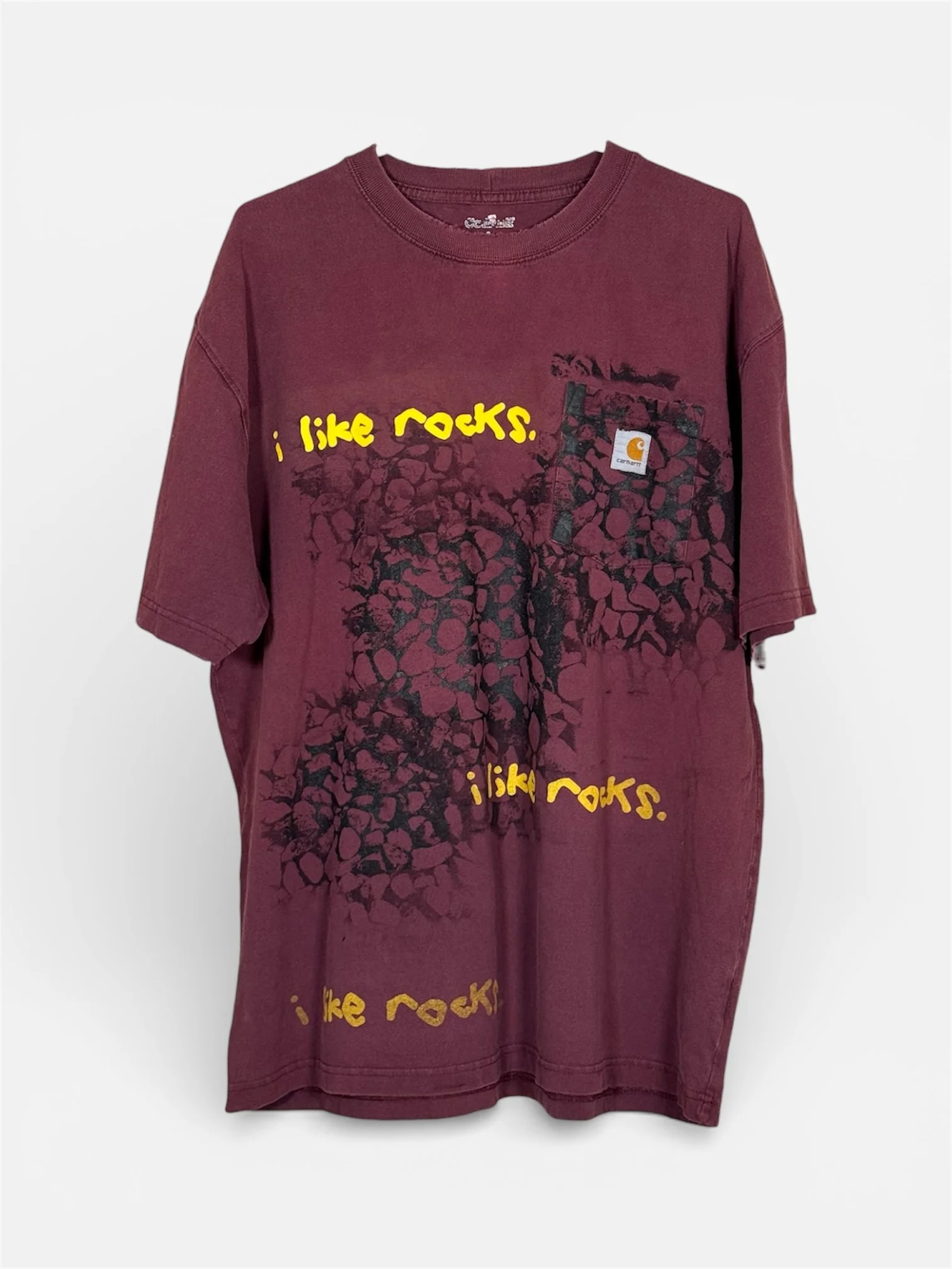 "I like rocks" crimson Carhartt t-shirt
