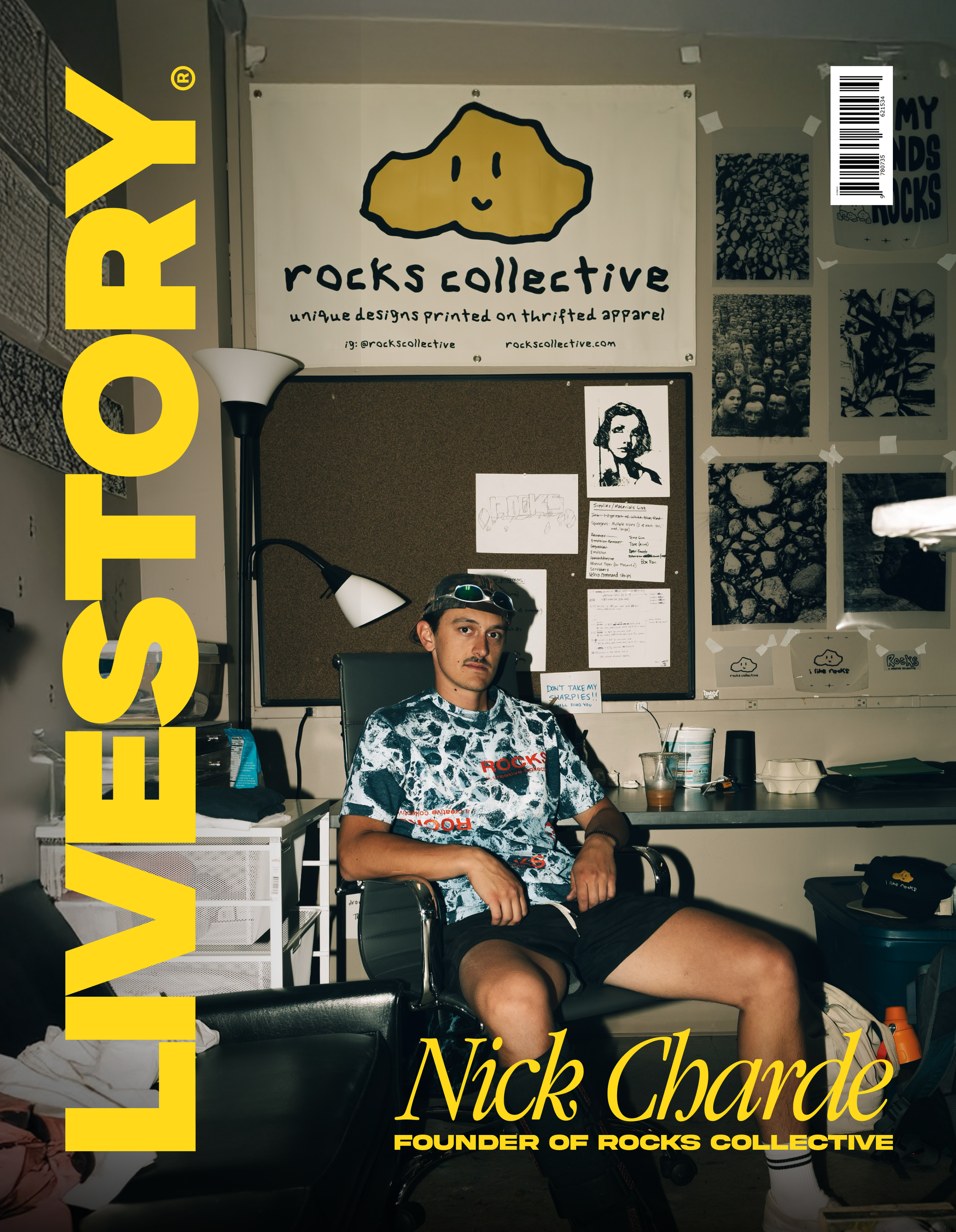 Rocks Collective founder picture in his shared studio space