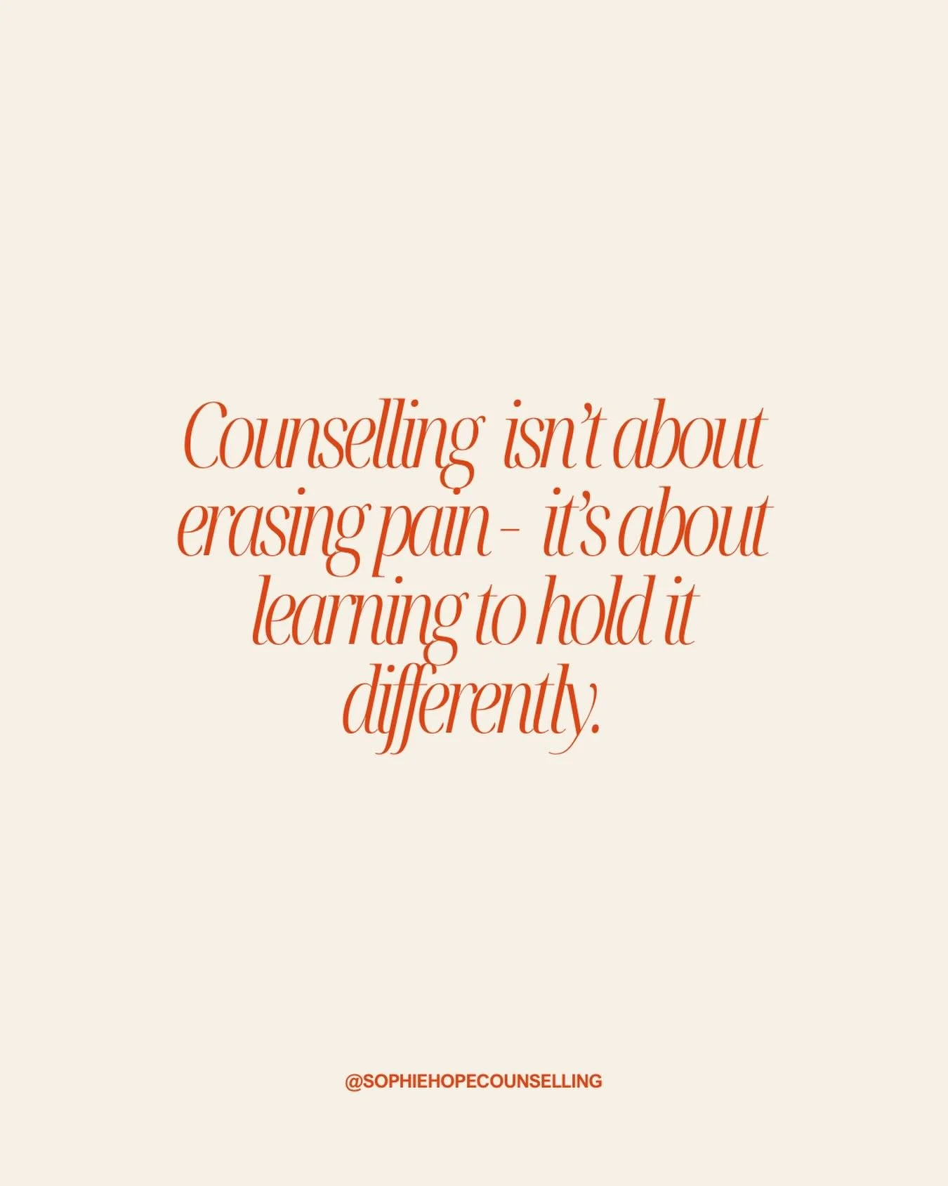 Counselling isn&rsquo;t about erasing pain.. it&rsquo;s about learning to hold it with softer hands. When we understand our stories, the weight shifts. Healing begins not by forgetting, but by feeling supported as we carry what&rsquo;s been heavy for
