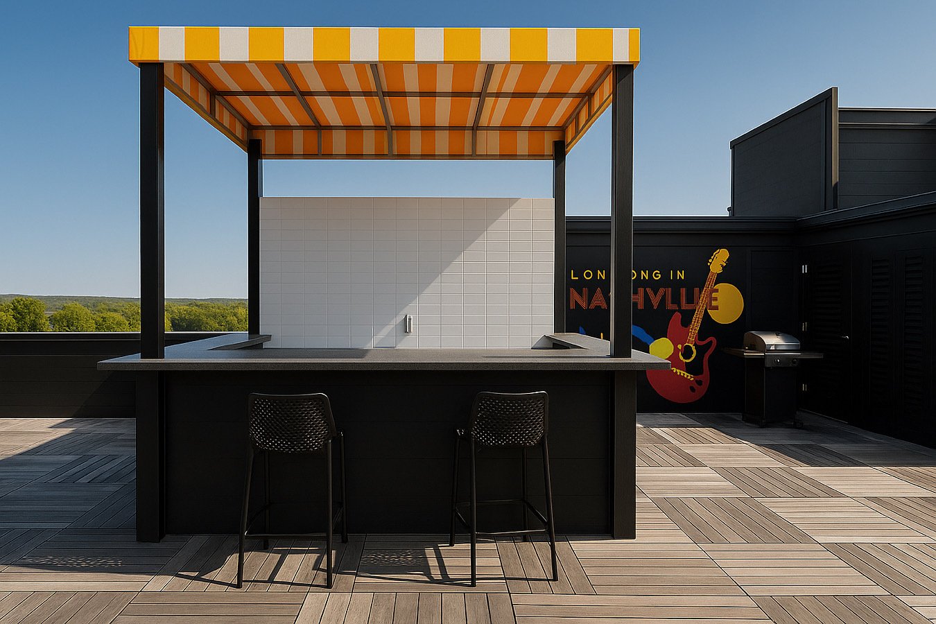 Complete Rooftop Renovation - kitchen, wet bar, shading, lighting