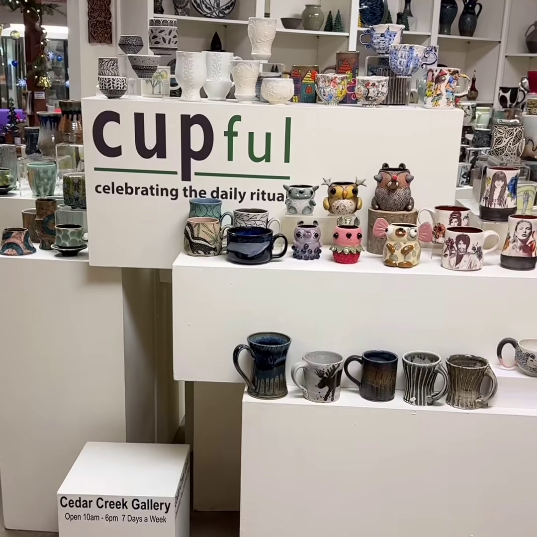 Beth Elliott Pottery at Cedar Creek Gallery’s CUPful XII show