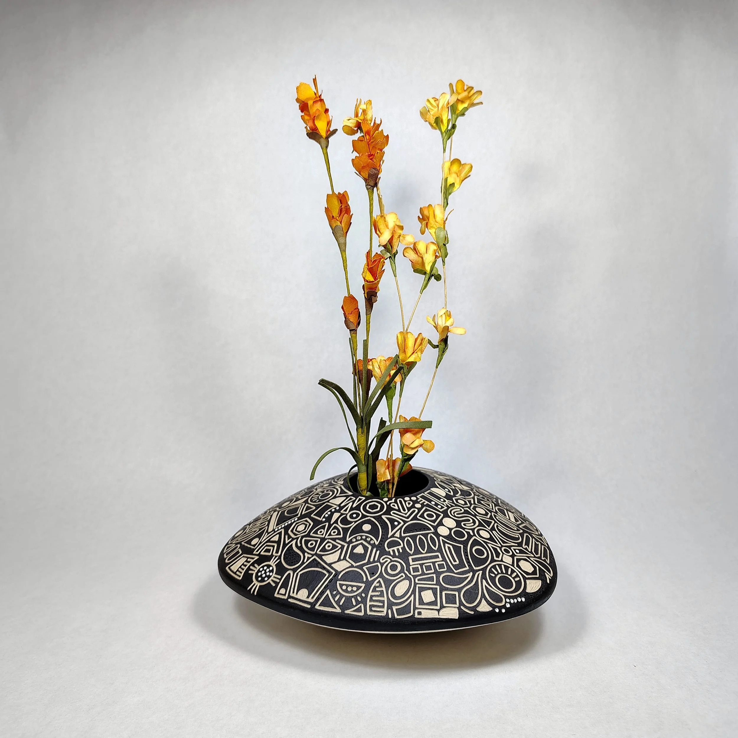 Vase, Ikebana, Symbols & Shapes, Black