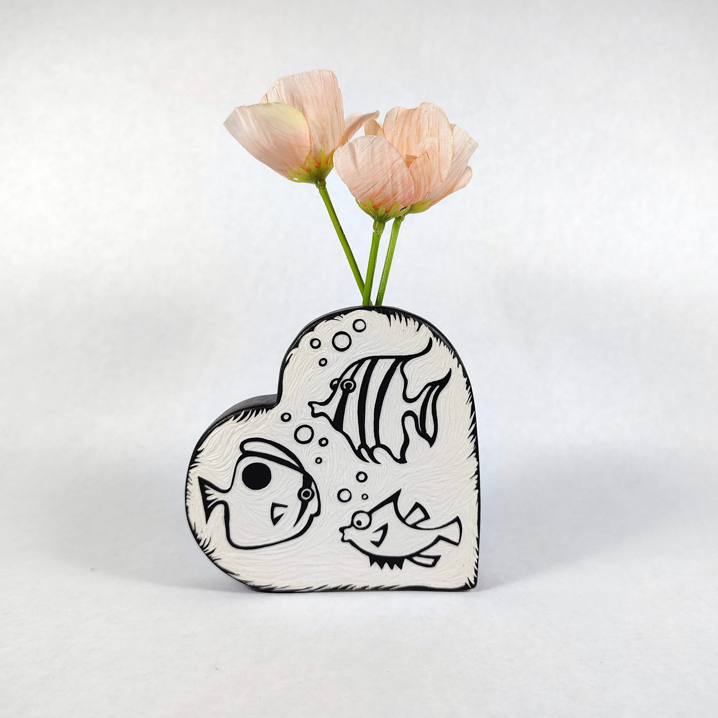 Vase, Swimming Fish, Heart