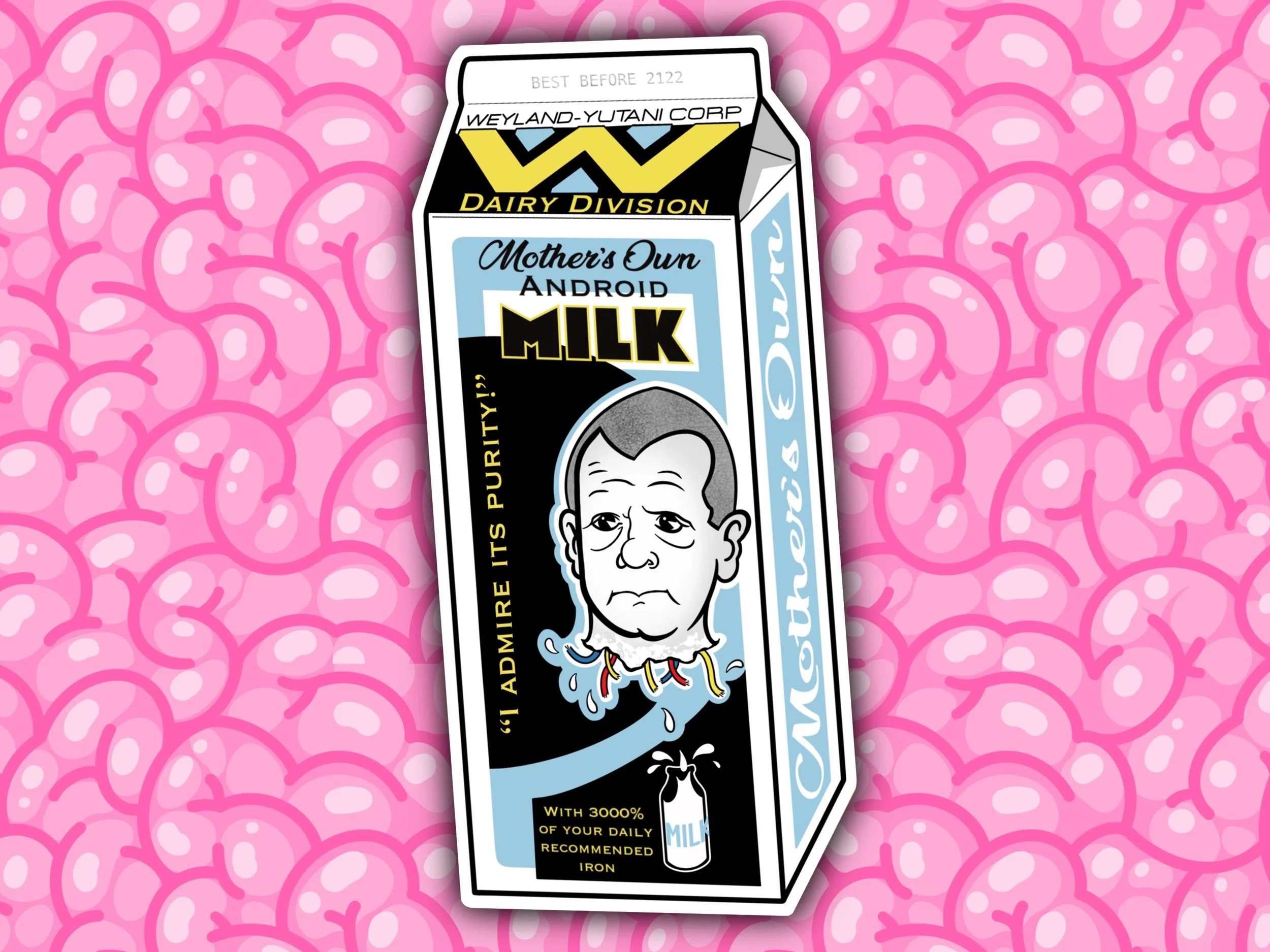 Alien Weyland-Yutani -brand Android Milk sticker // approx 3" glossy vinyl sticker // waterproof sticker //