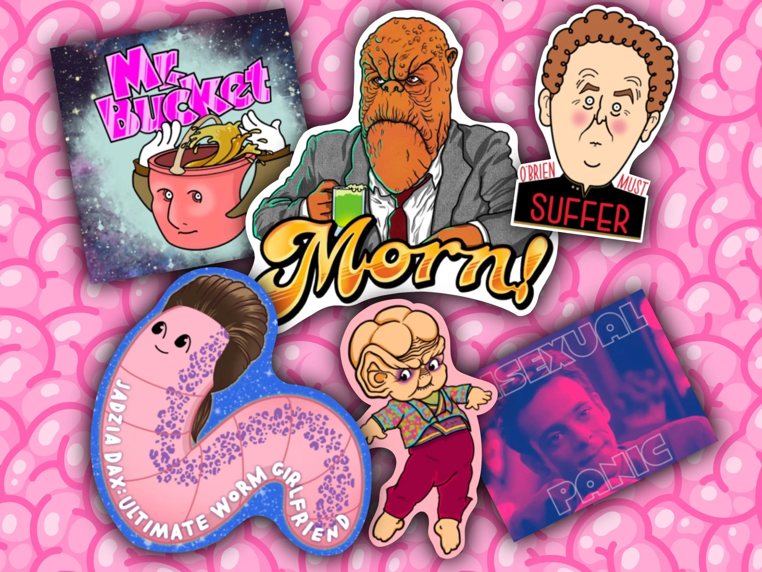 Star Trek: Deep Space Nine sticker set // approx 3-3.25" glossy vinyl stickers x6 // waterproof stickers //