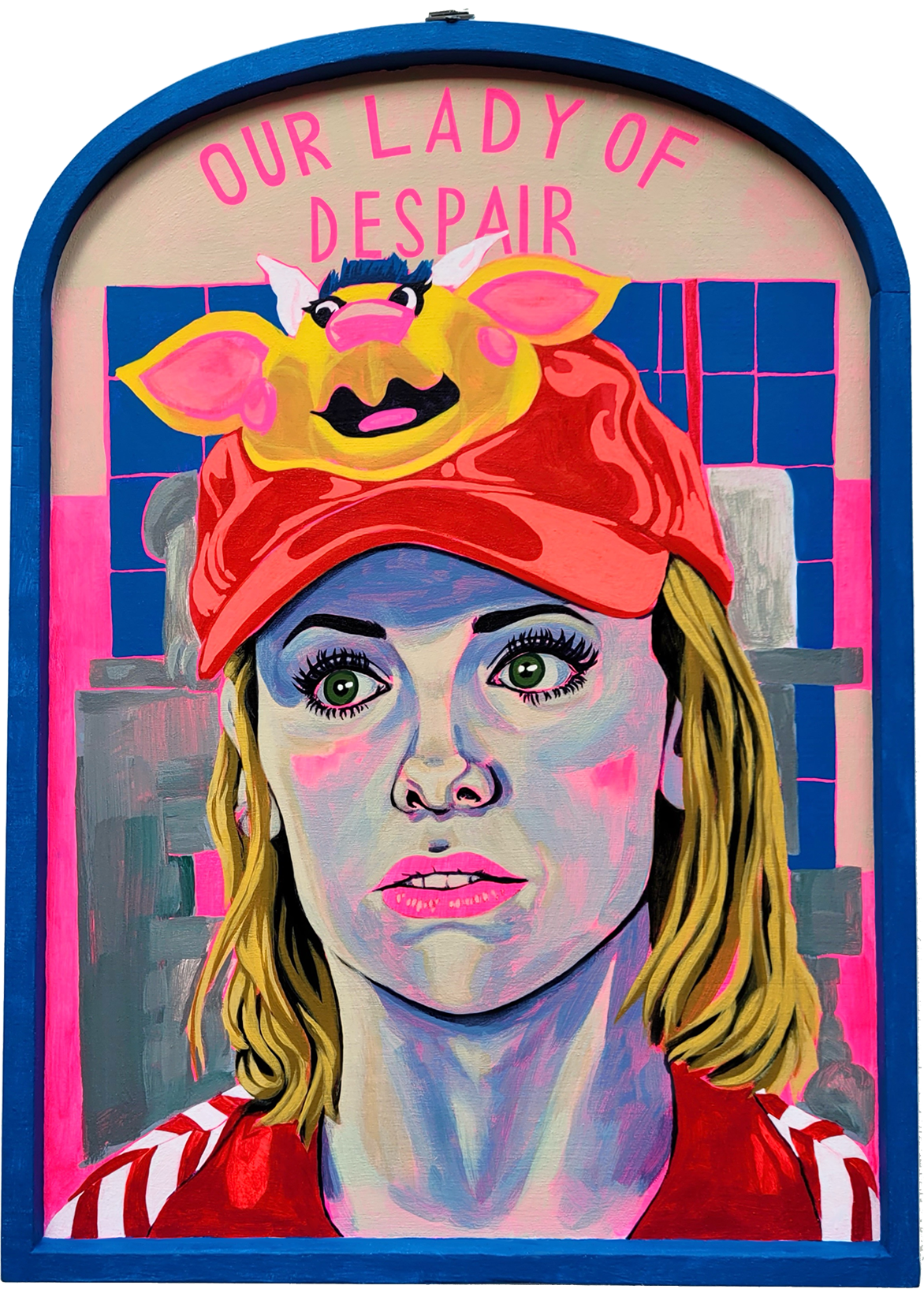 Our Lady of Despair, acrylic on wood panel, 2025