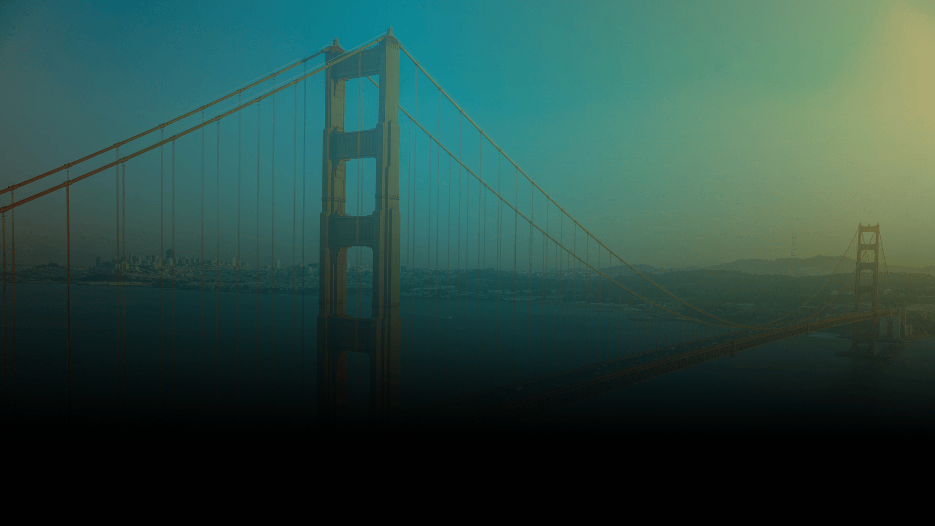 Golden Gate Bridge in San Francisco under a clear sky.