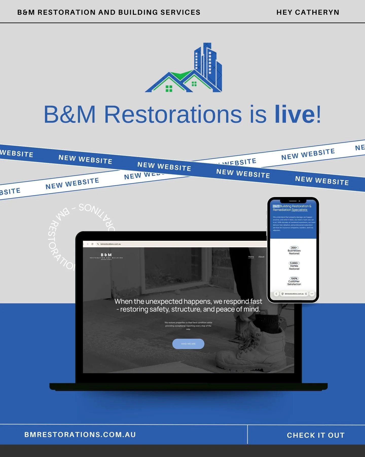 BM Restorations now live online 💻 showcasing decades of experience in fast, detailed, no-fuss building restoration &amp; remediation.