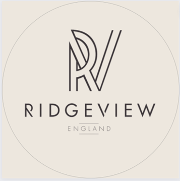 Logo with stylized letters R and V, the text 'RIDGEVIEW' and 'ENGLAND' beneath it.