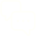 Two overlapping speech bubbles, one outlined and one filled.