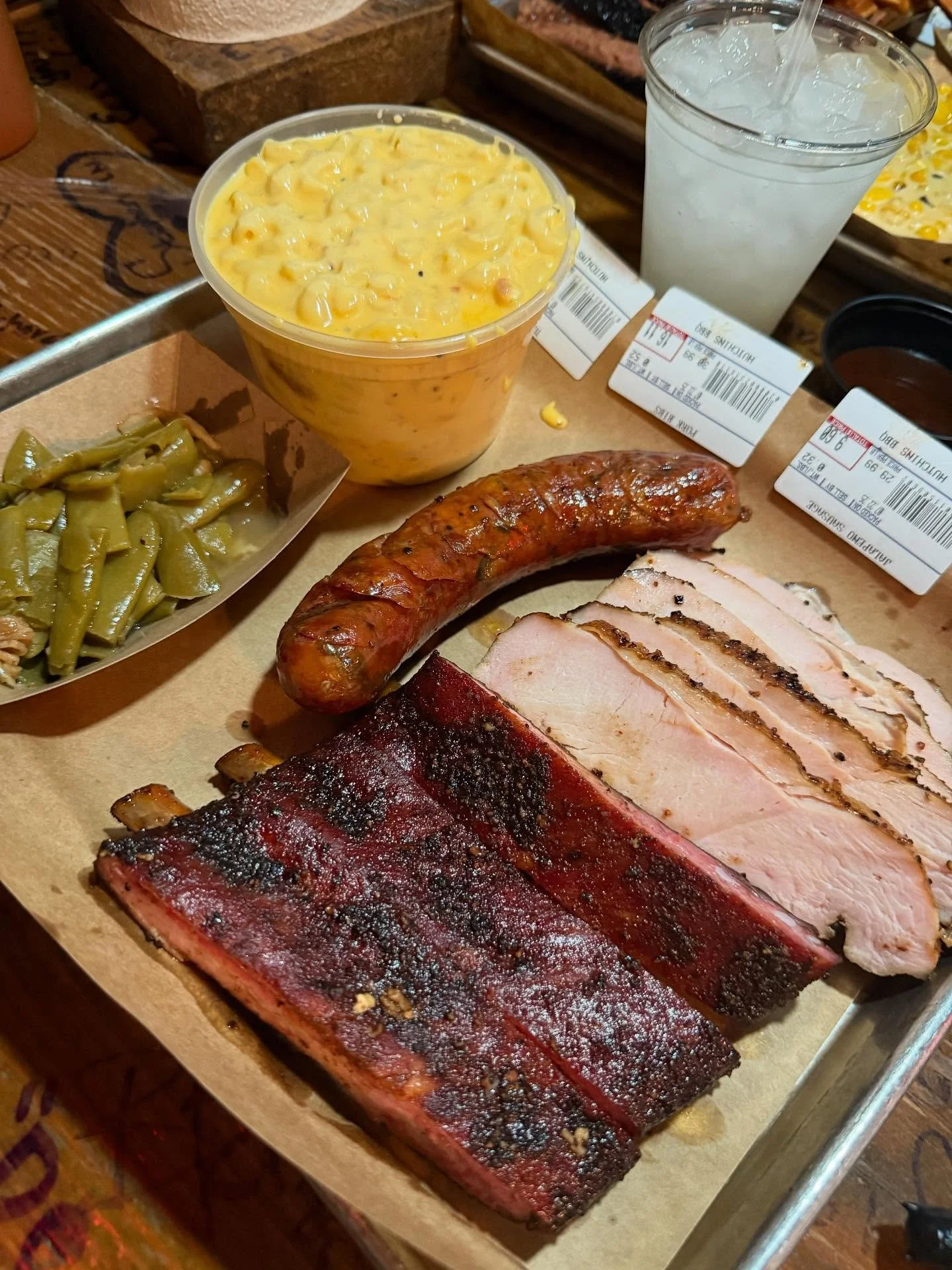 Hutchin BBQ.. worth the hype!! We arrived and the line was out the door into the parking lot.. clouds of smoke perfumed the air with delicious meat smells… I knew I was HOME. Go.. stand in line.. have an empty stomach.
