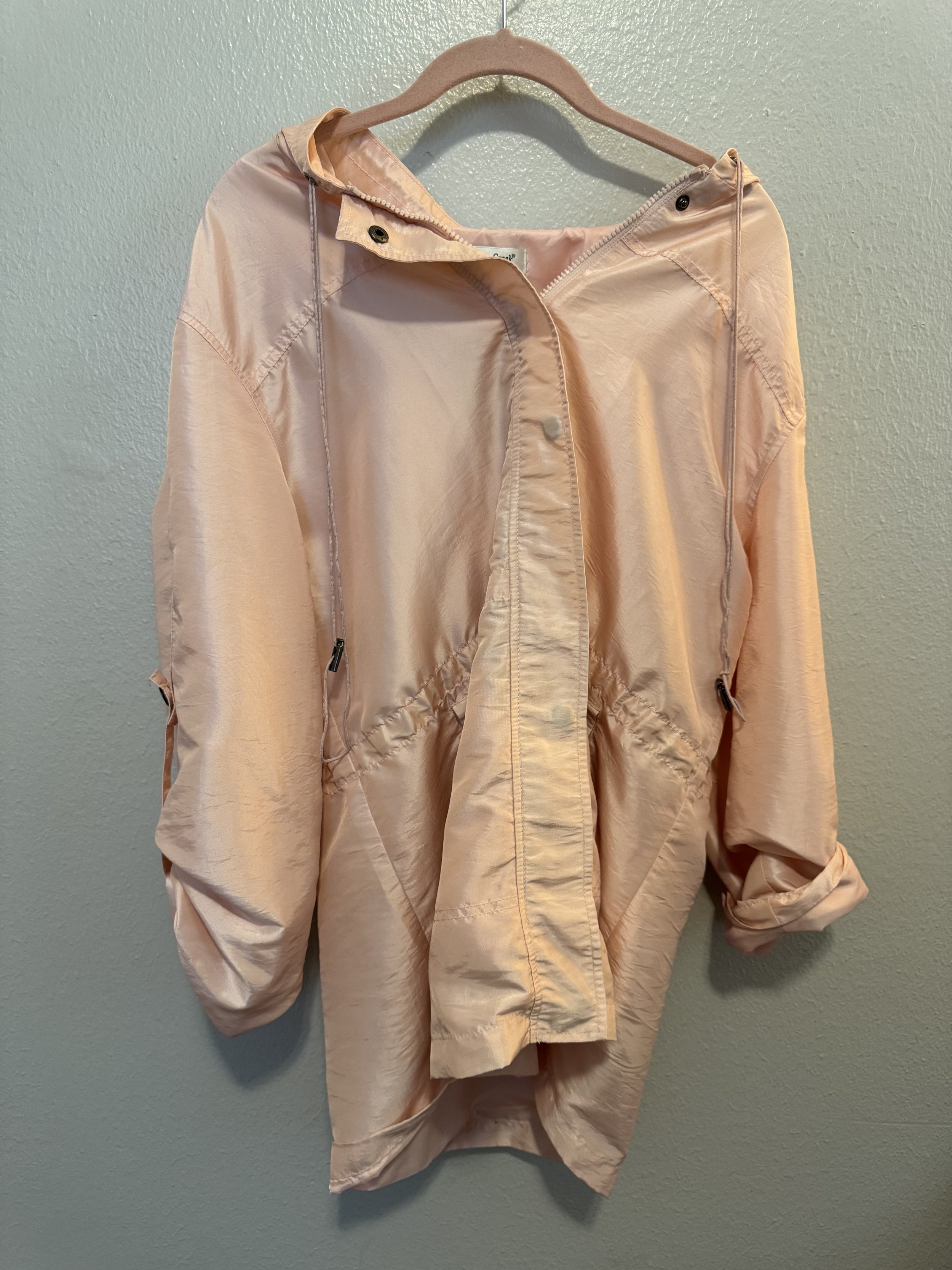 pink beautiful raincoat