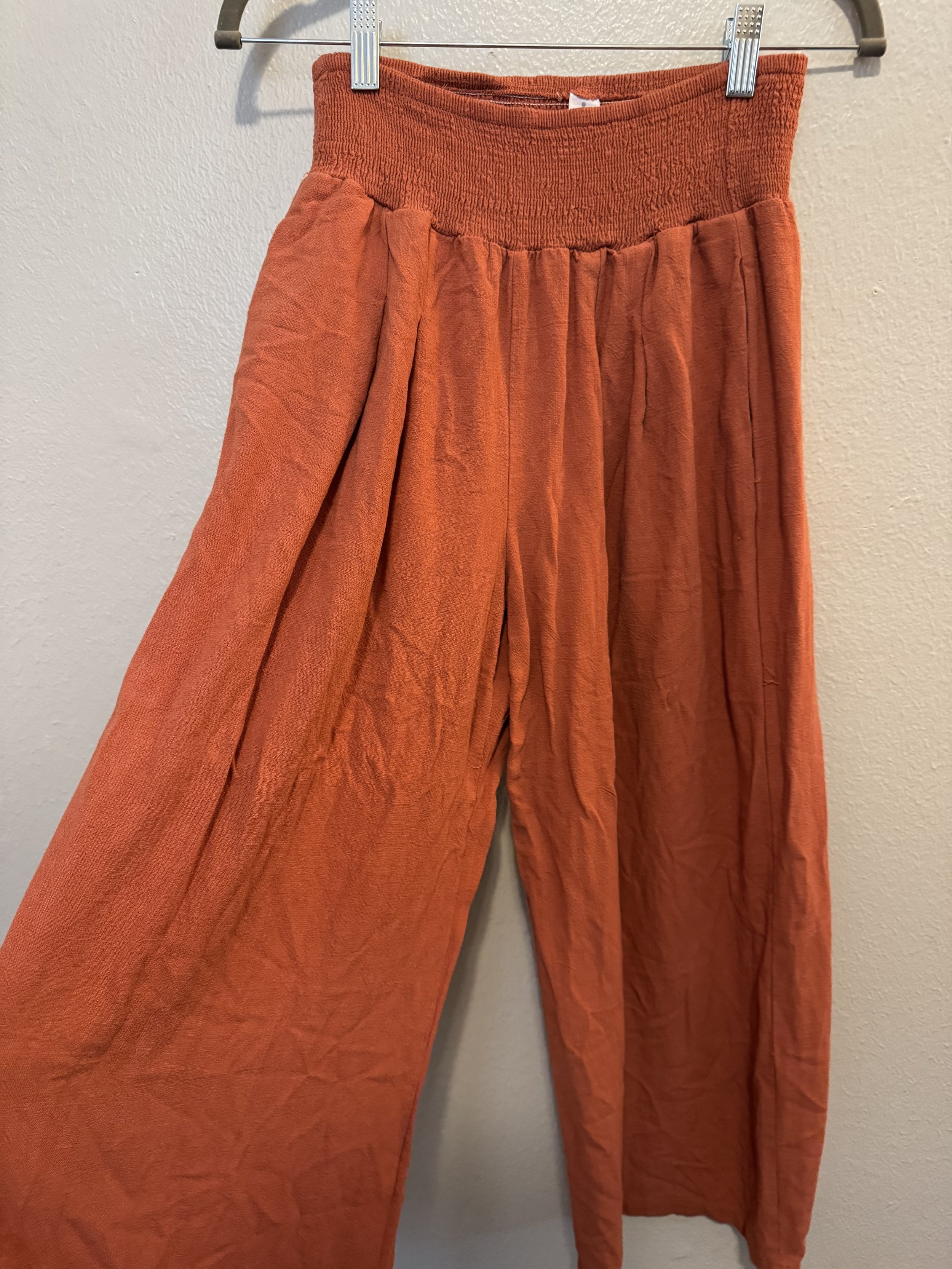 orange stretchy pants