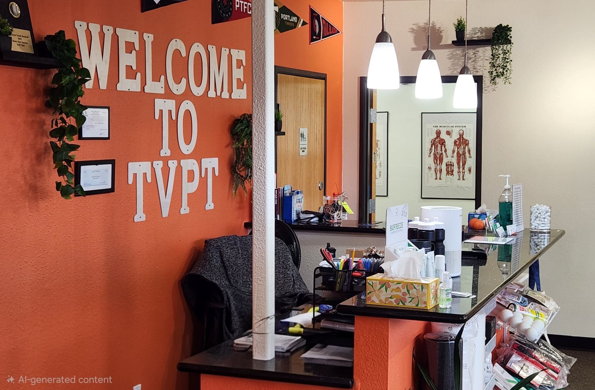 The front desk and evaluation room of Tualatin Valley Physical Therapy