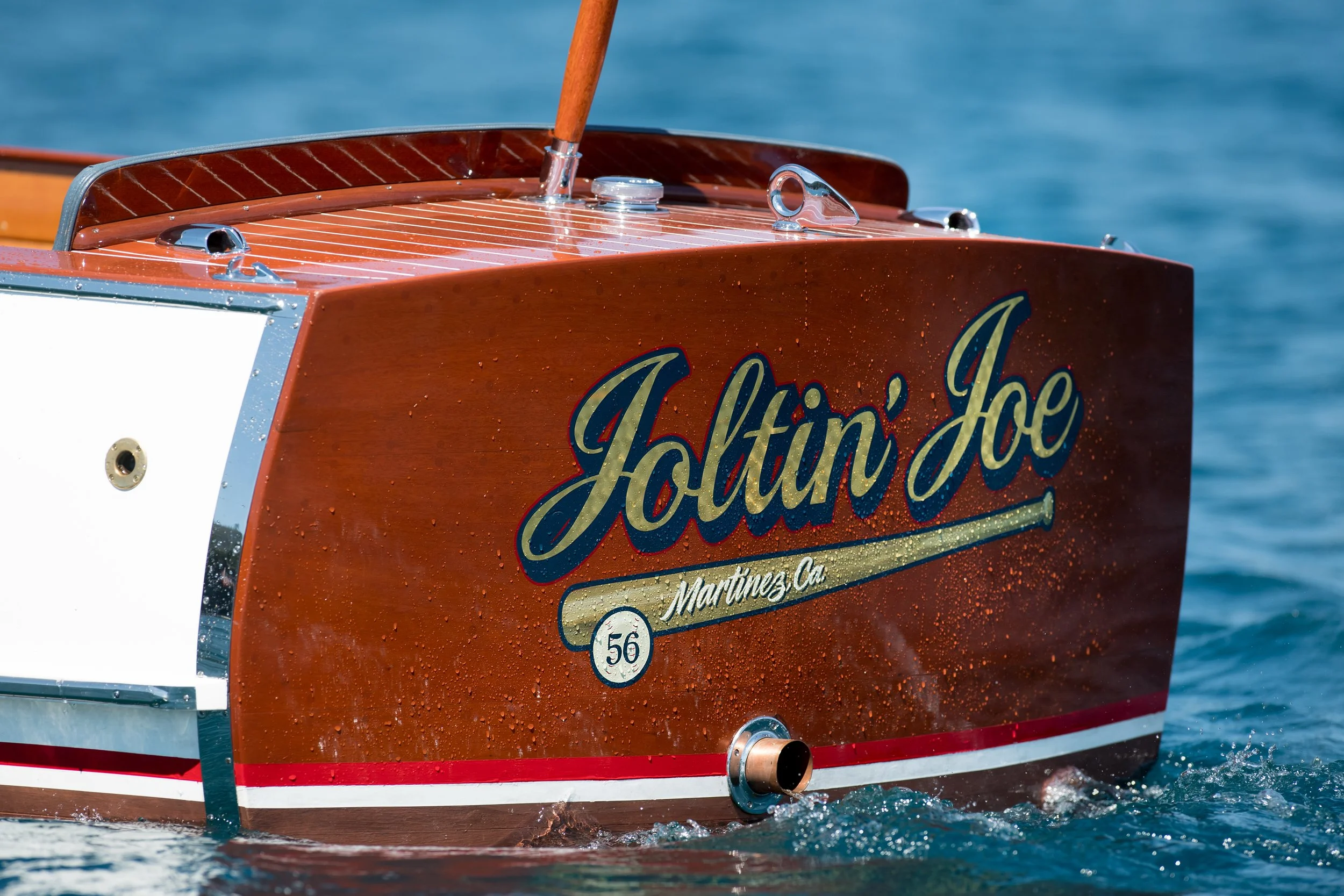 back of joltin' joe boat in lake tahoe
