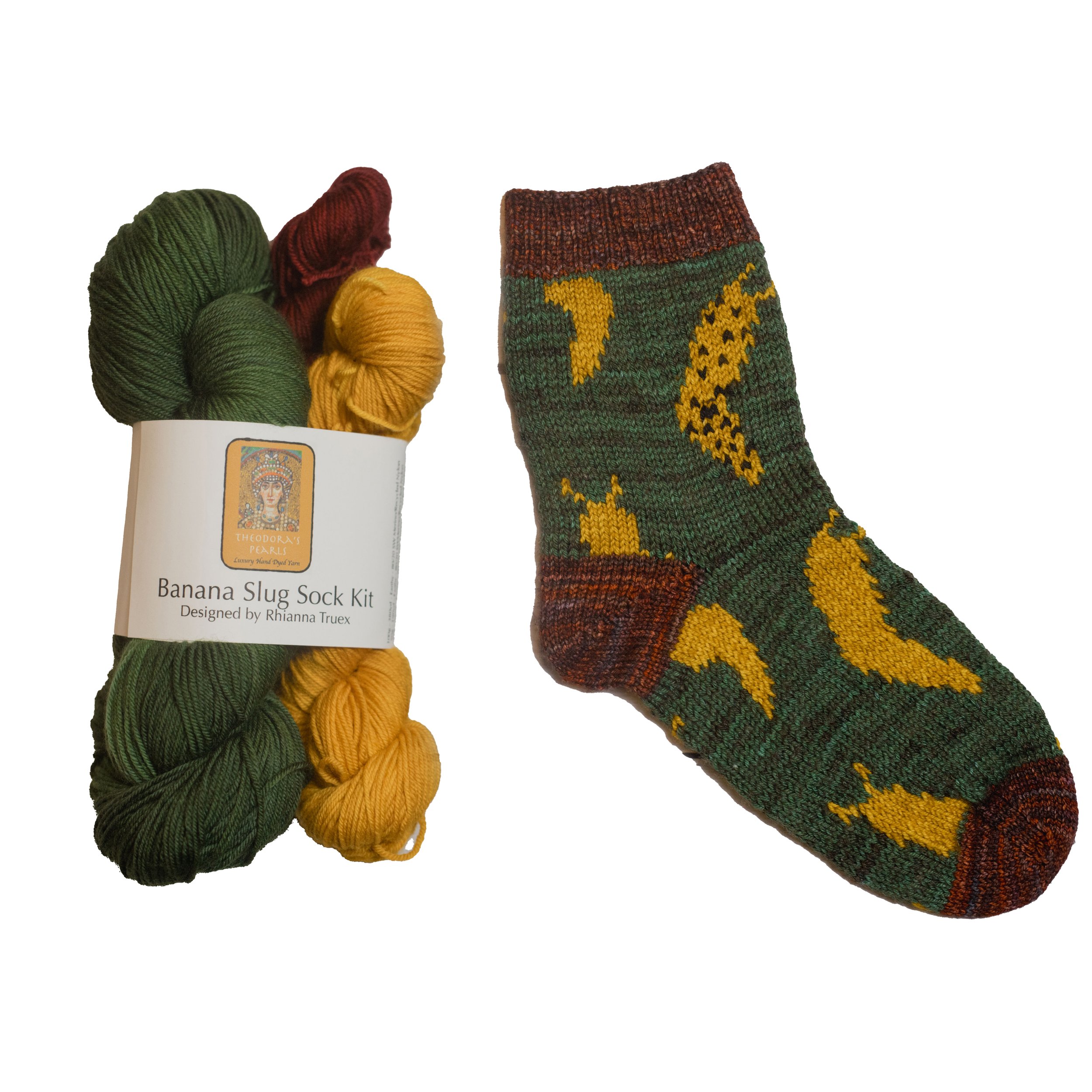 Banana Slug Socks -
1x 115g Earthy Sock //
1x 50g Earthy Sock //
1x 25g Earthy Sock
