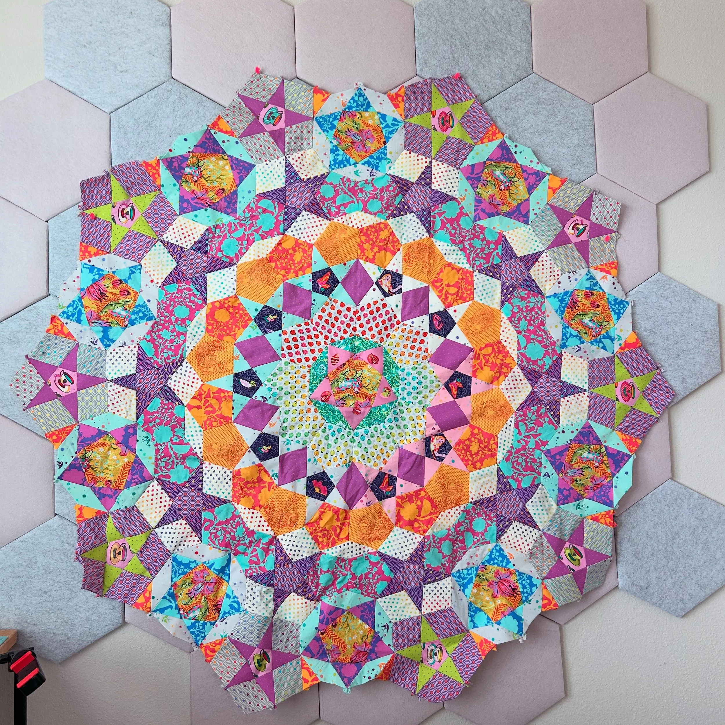 All hand paper pieced Tula Nova Quilt