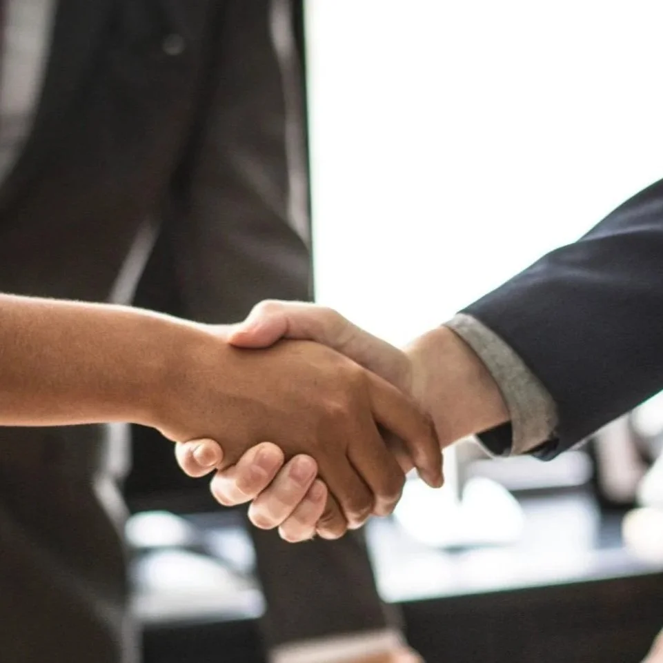 Two business people shaking hands