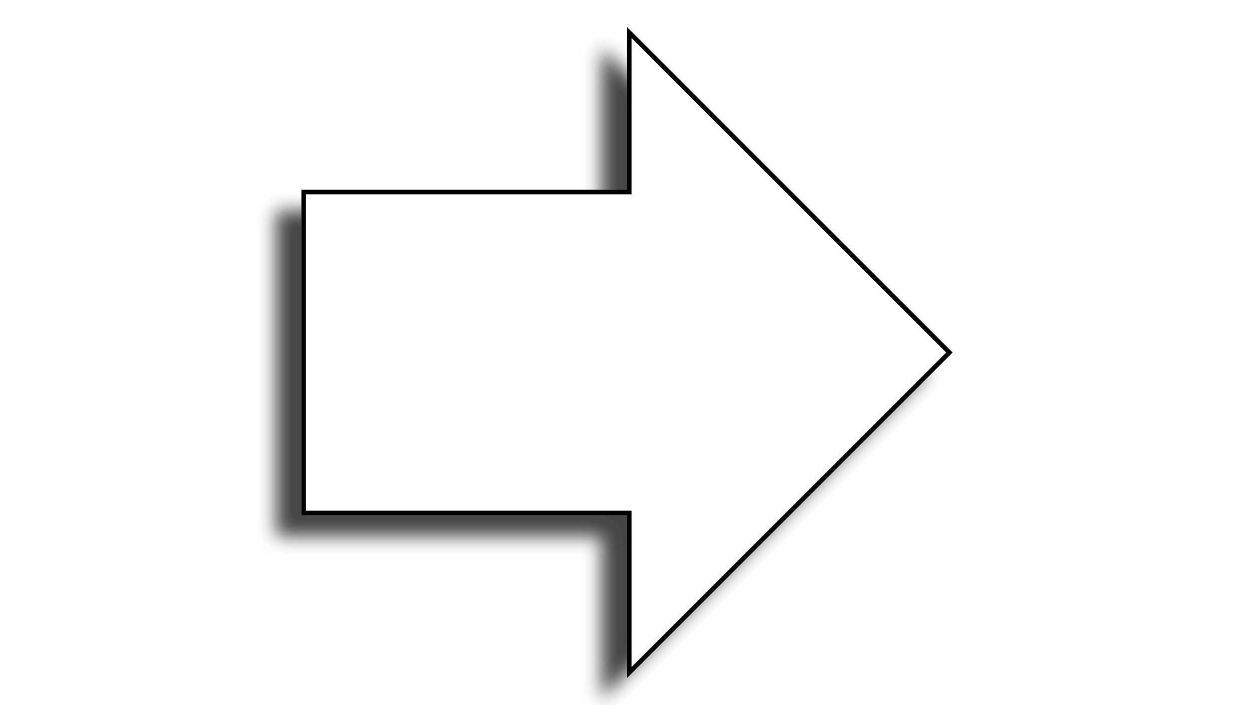 White arrow pointing to the right with a black outline.