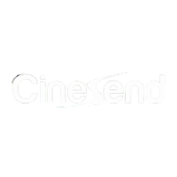 Cinesend logo in white text on a black background