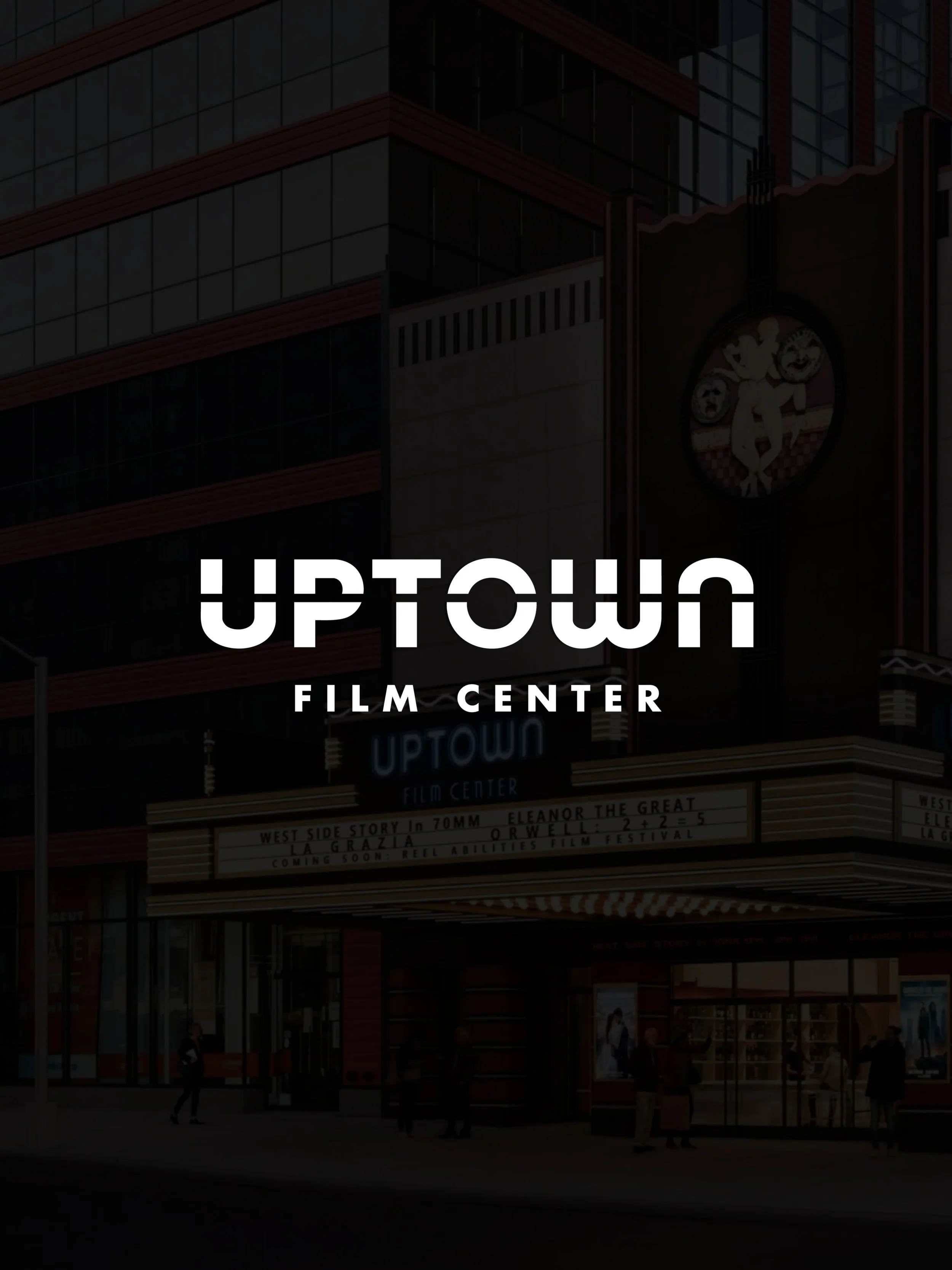 Uptown Film Center Logo With Yellow Background