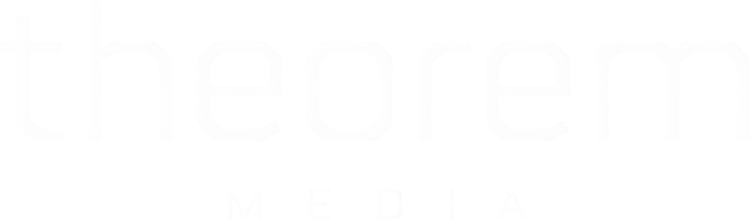 Logo of 'Theorem Media' company in white text on a black background.