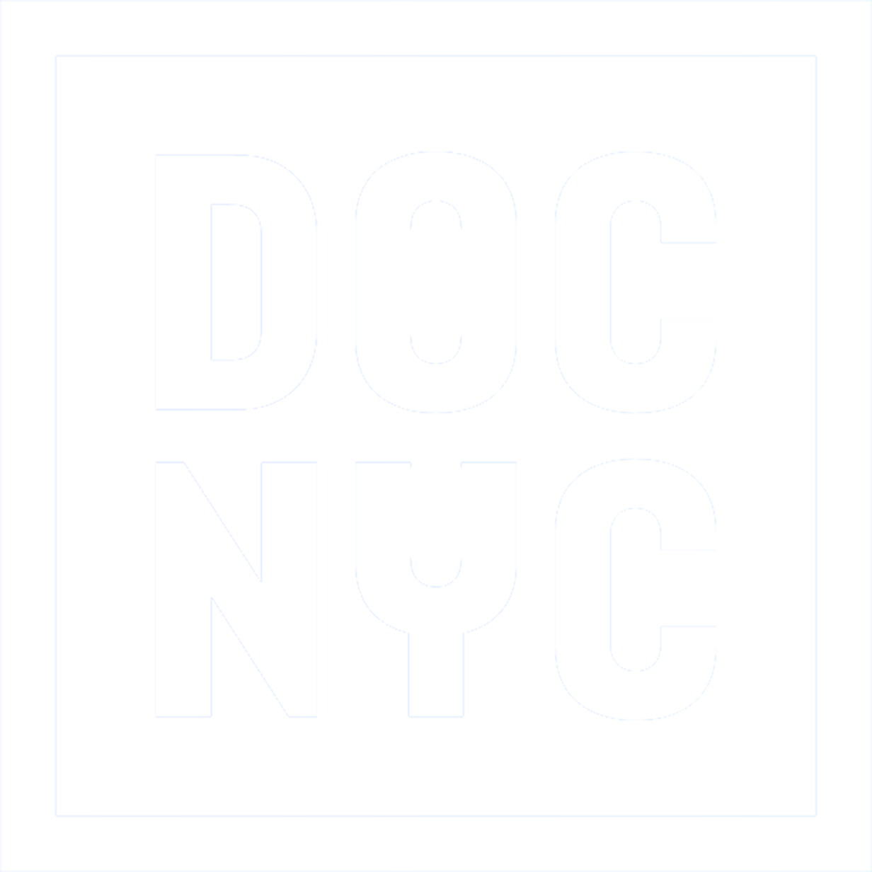 Black square background with the words "DOG NYC" in large white capital letters.