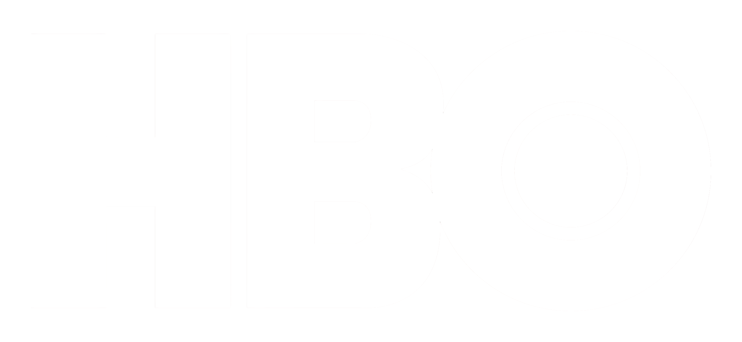 Large white HBO logo on a black background.