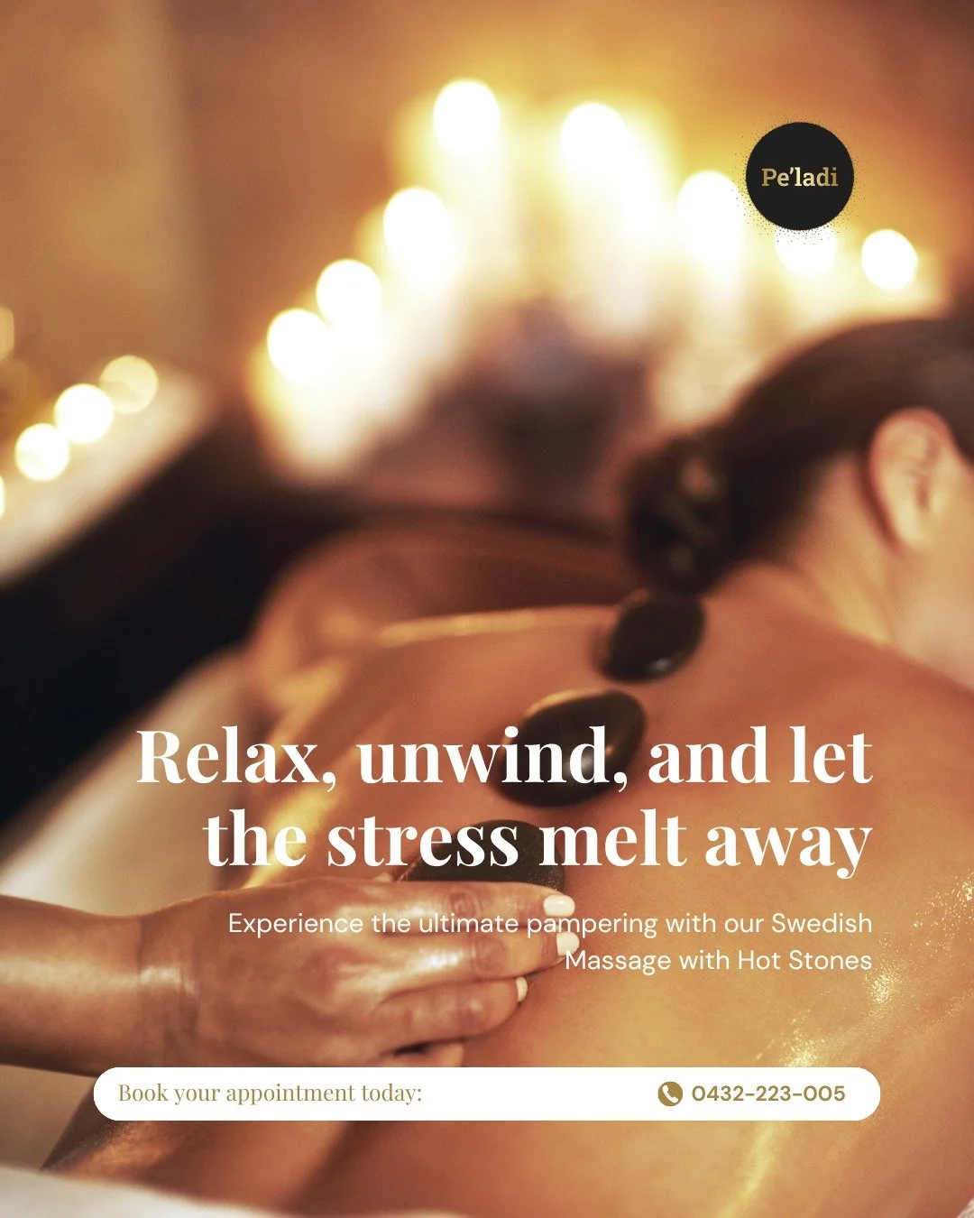 Relax, unwind, and let the stress melt away&hellip; 🌿
Experience the ultimate pampering with our Swedish Massage with Hot Stones. Perfect for soothing tense muscles and improving circulation, it&rsquo;s your ticket to pure relaxation.

🕤 Open daily