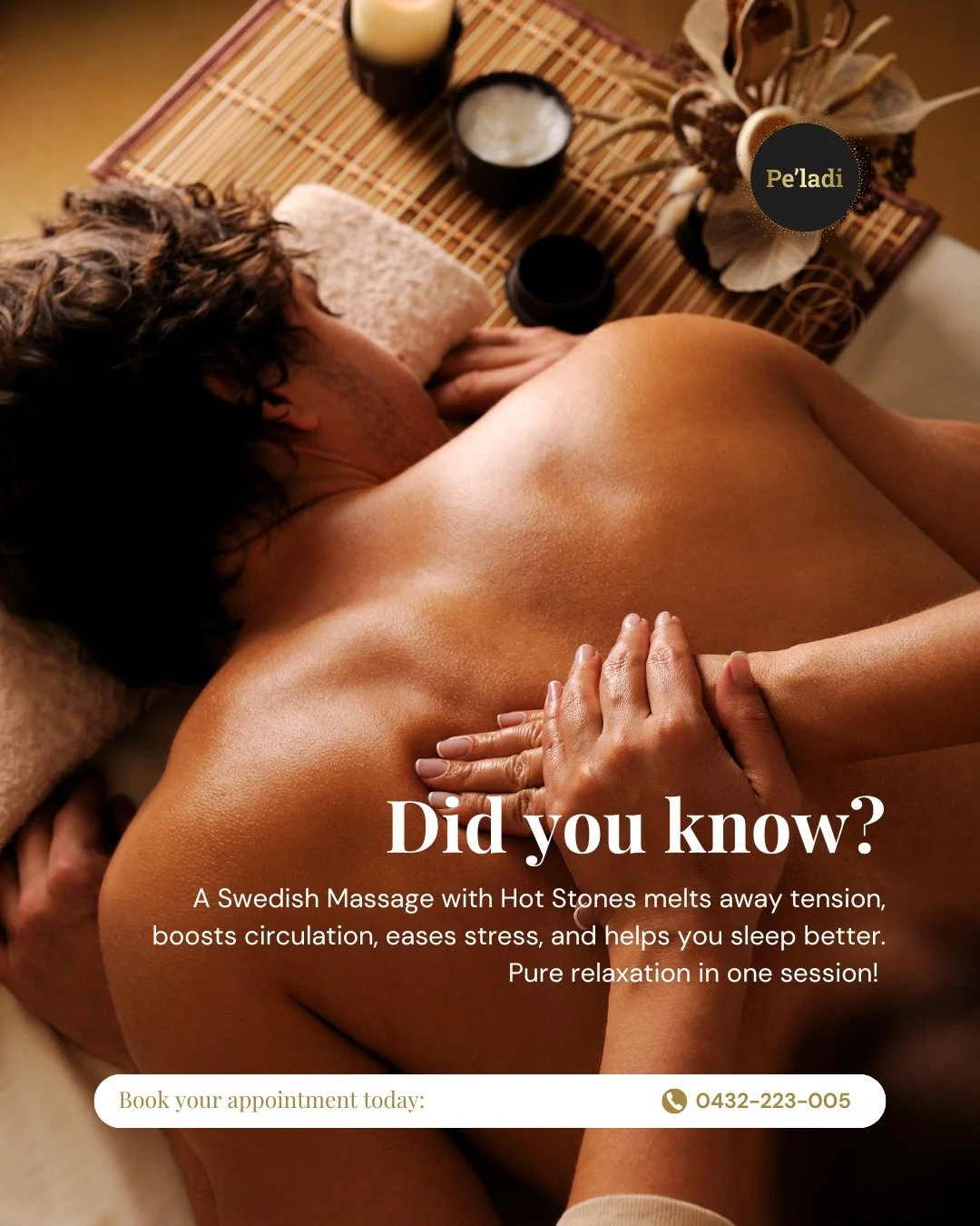 Did you know? 💡

 A Swedish Massage with Hot Stones is more than just relaxation. It&rsquo;s a powerful way to care for your body and mind. The soothing heat helps release deep muscle tension, while the massage techniques improve blood circulation a
