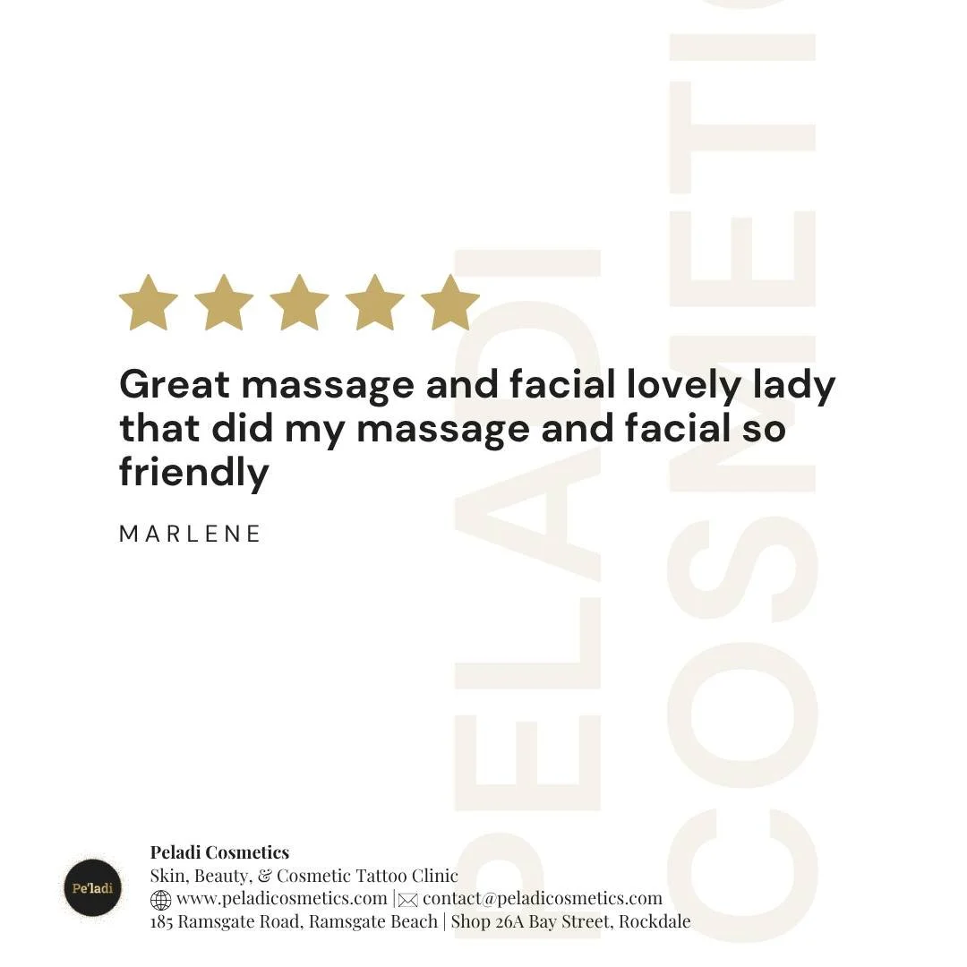 It makes us so happy to hear that you enjoyed your massage and facial, and that our team made your experience extra special. At Peladi Cosmetics, we pride ourselves on creating not just beautiful results but genuine, friendly, and relaxing moments th