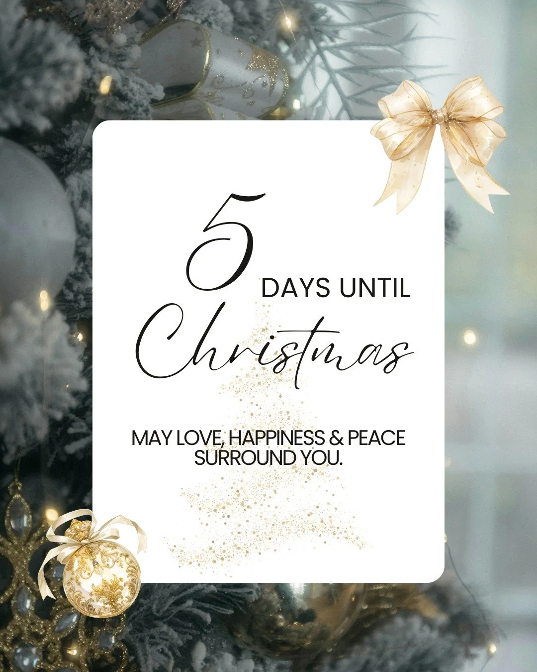 5 days until Christmas.🎄
As the celebrations draw near, may your heart feel full &mdash; not from perfection, but from presence.

Here&rsquo;s to finding joy in the simplest moments and love in the smallest gestures.